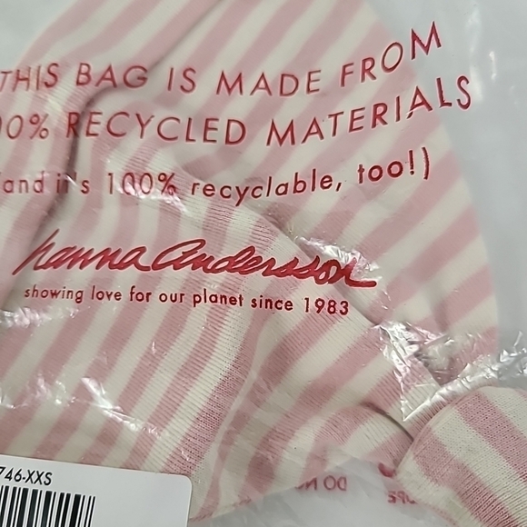 NEW Hannah AnderssonPink White Stripes Layette Top Knot Baby Hat OS - Picture 2 of 3